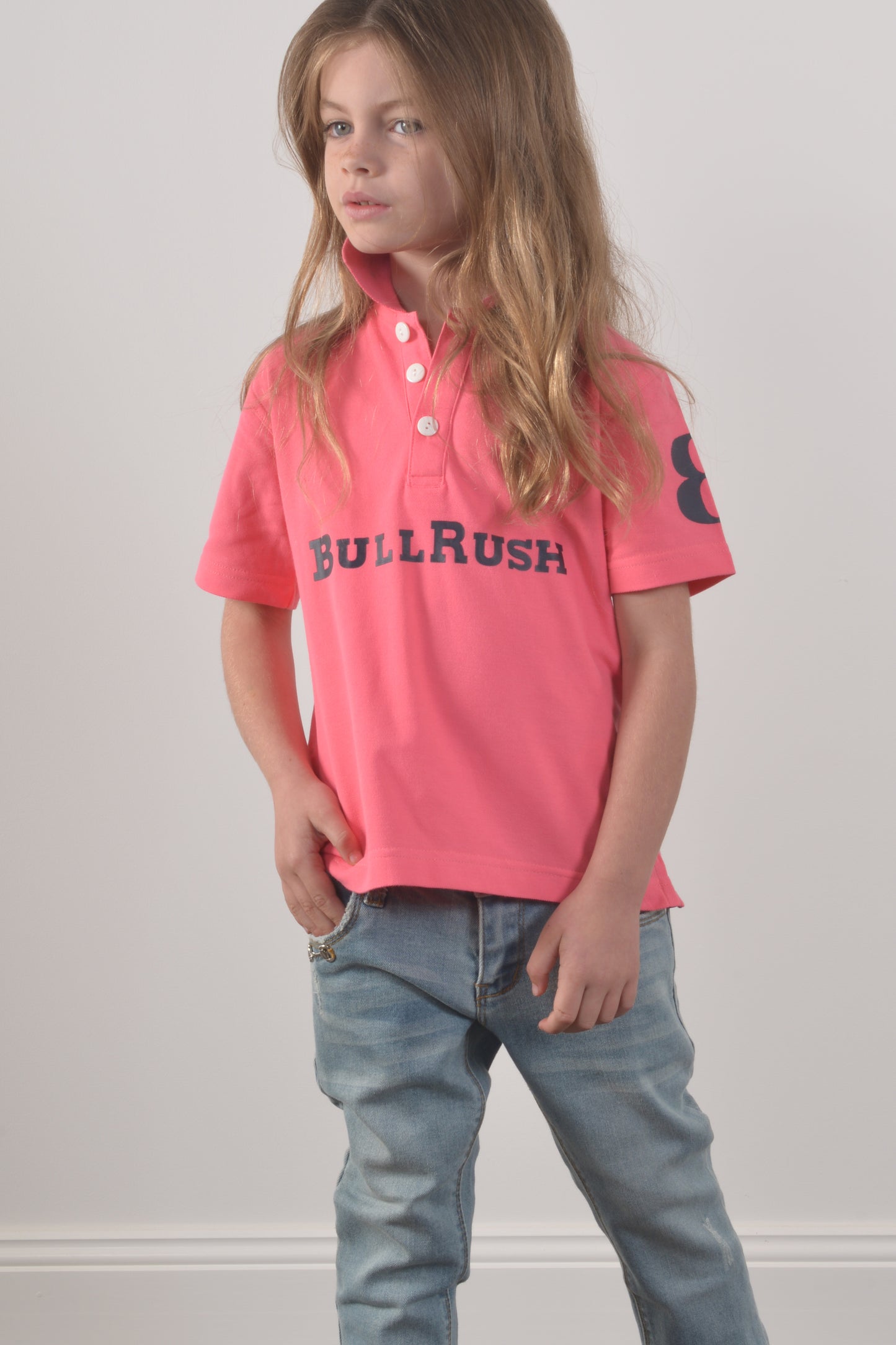 BULLRUSH POLO TOP YOUTH- Pink