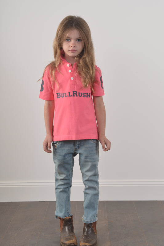 BULLRUSH POLO TOP YOUTH- Pink