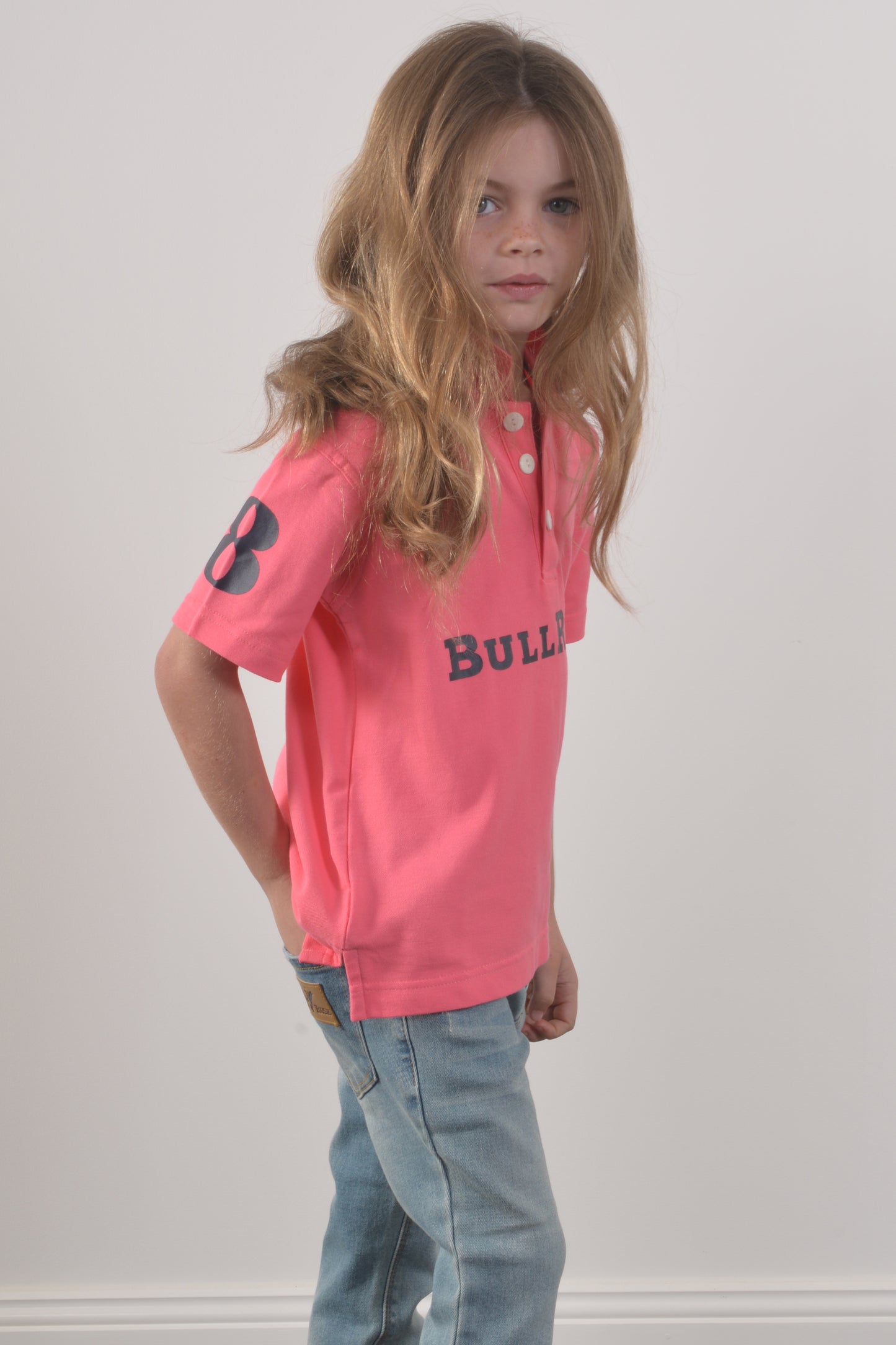 BULLRUSH POLO TOP YOUTH- Pink