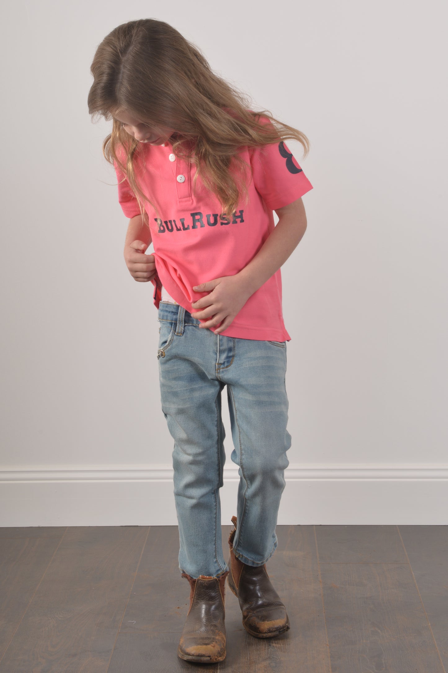 BULLRUSH POLO TOP YOUTH- Pink