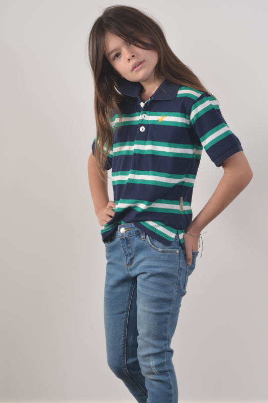 POLO STRIPE CHILDRENS- Navy