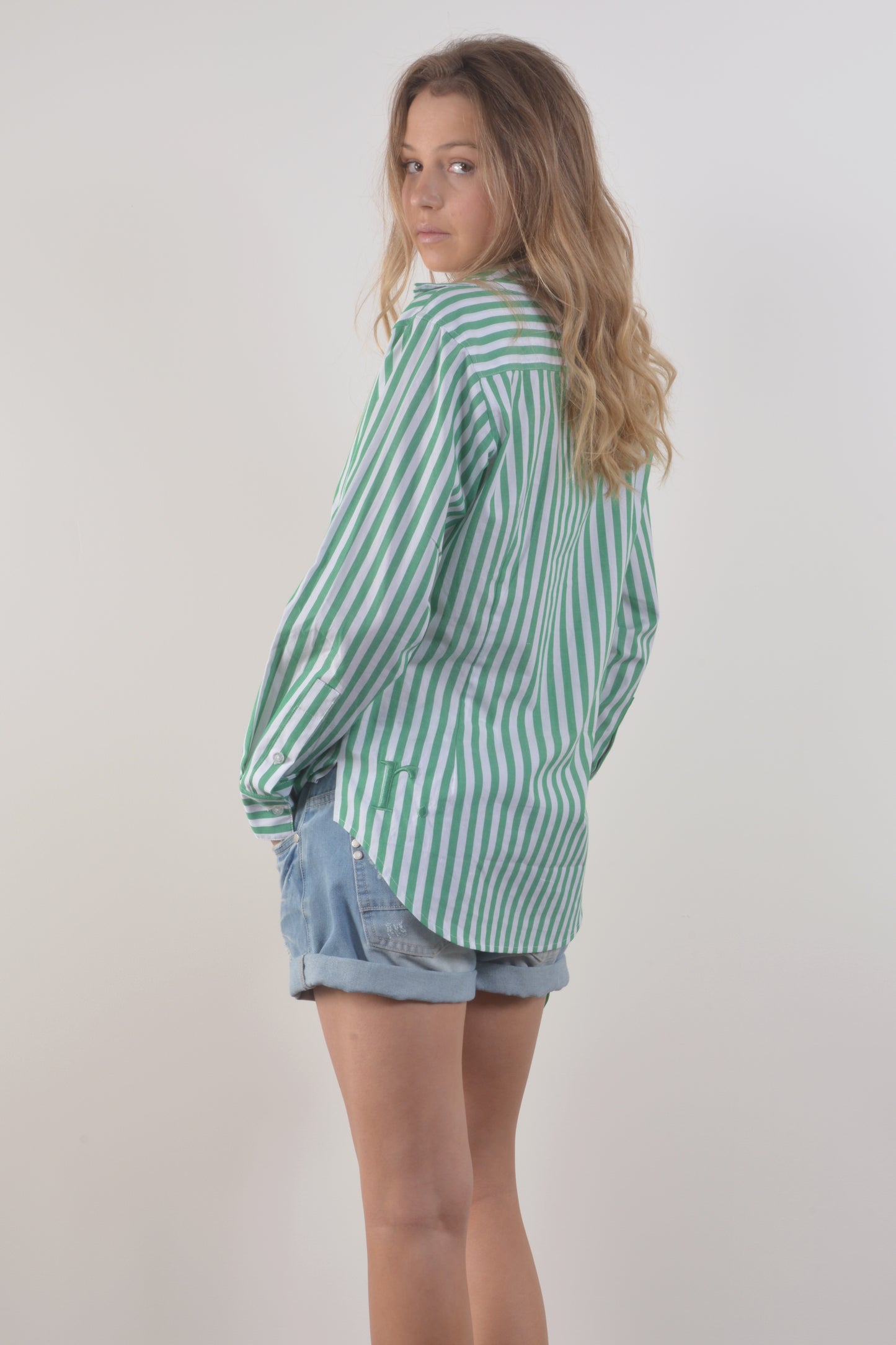YUNTA 10 mm STRIPE SHIRT-Green