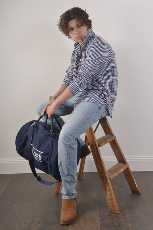 BLAIR MENS GINGHAM SHIRT- Navy