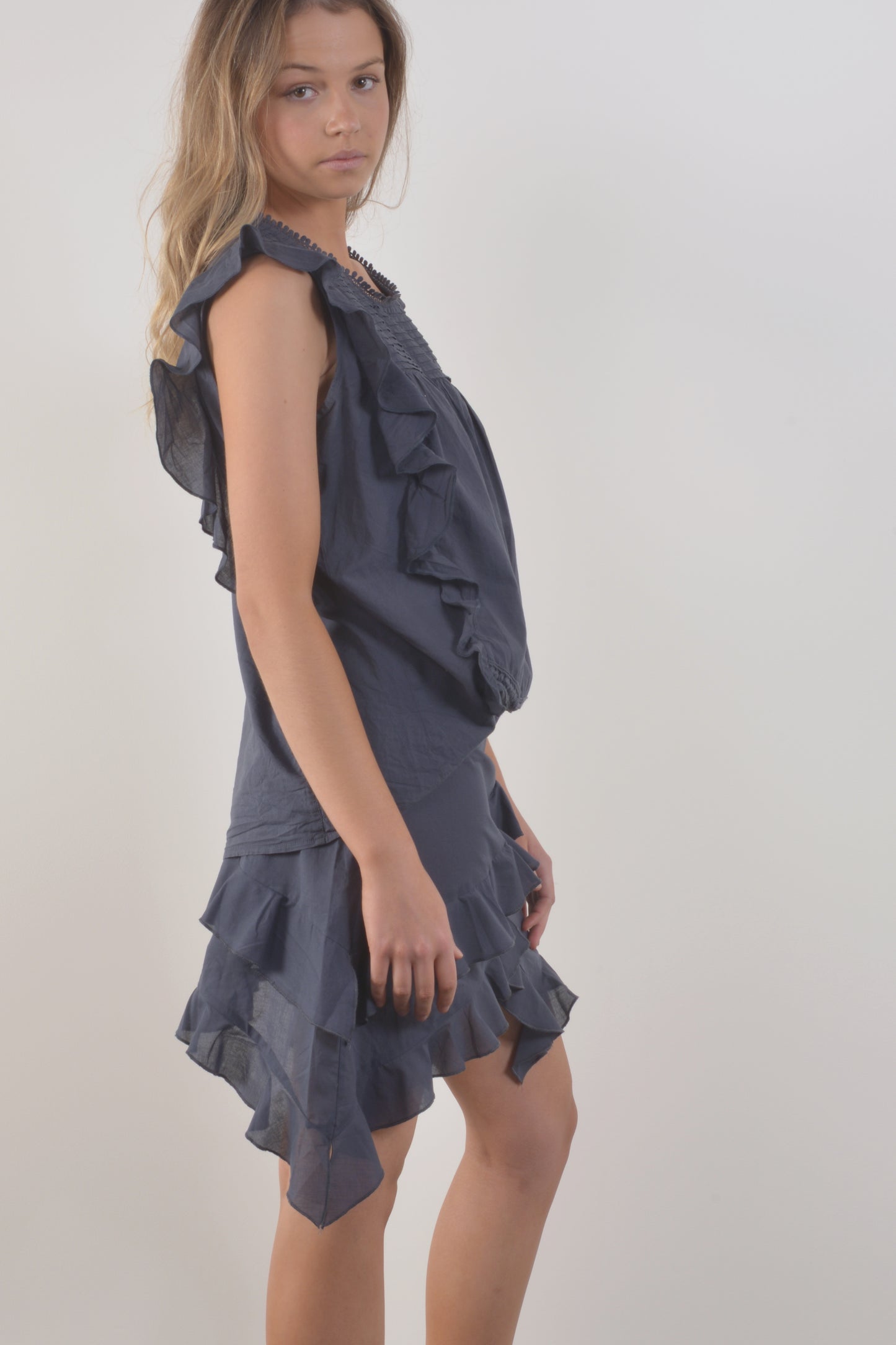 PAPERBARK SKIRT-Navy