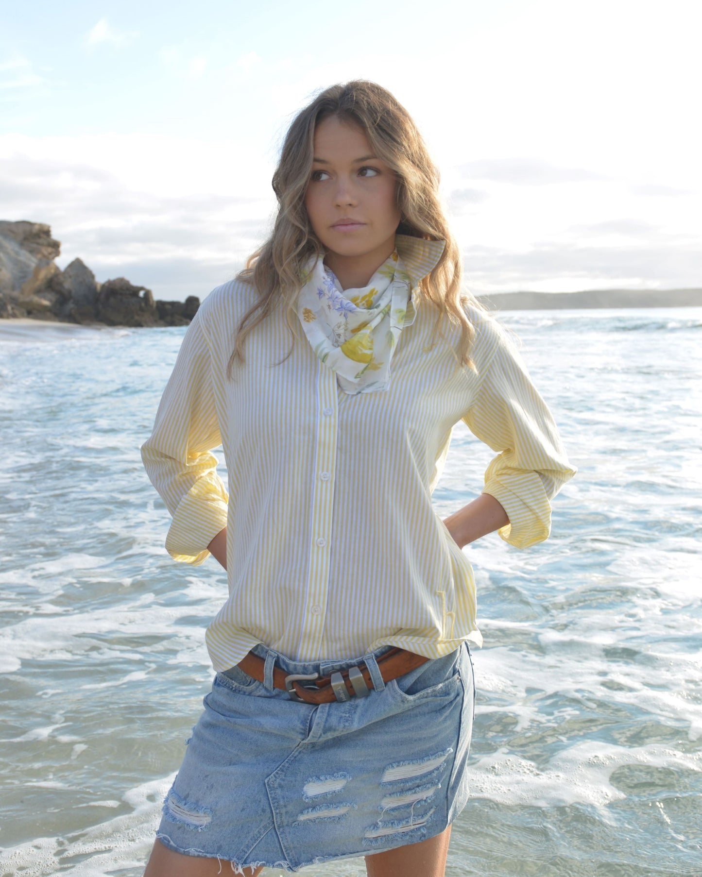 PENOLA 5mm PINSTRIPE SHIRT- Yellow