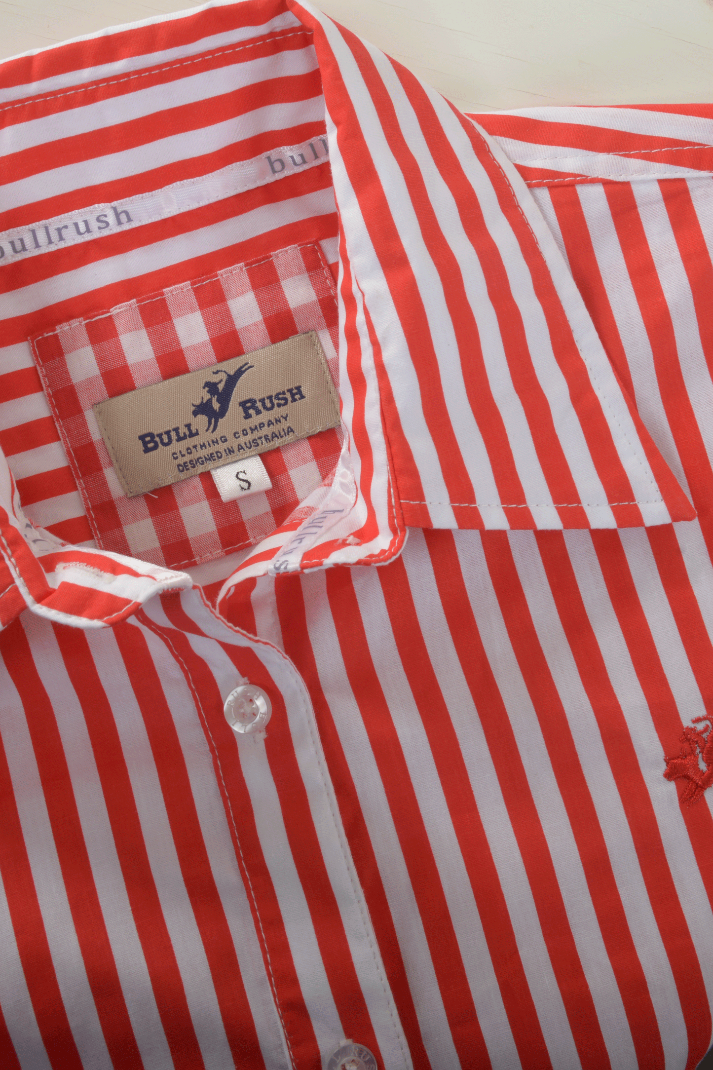 YUNTA 10MM STRIPE SHIRT-Poppy