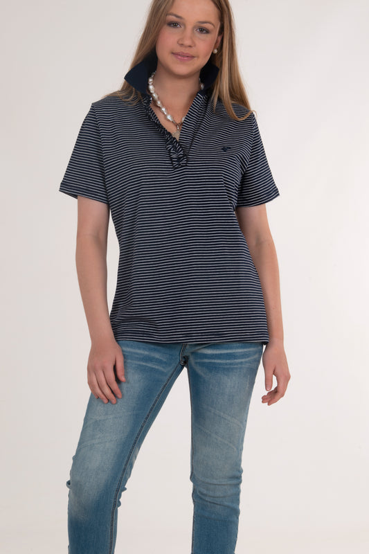 EYRE POLO-Navy Stripe