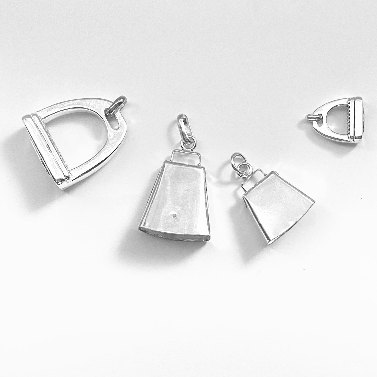 COWBELL CHARM STERLING SILVER 2cm