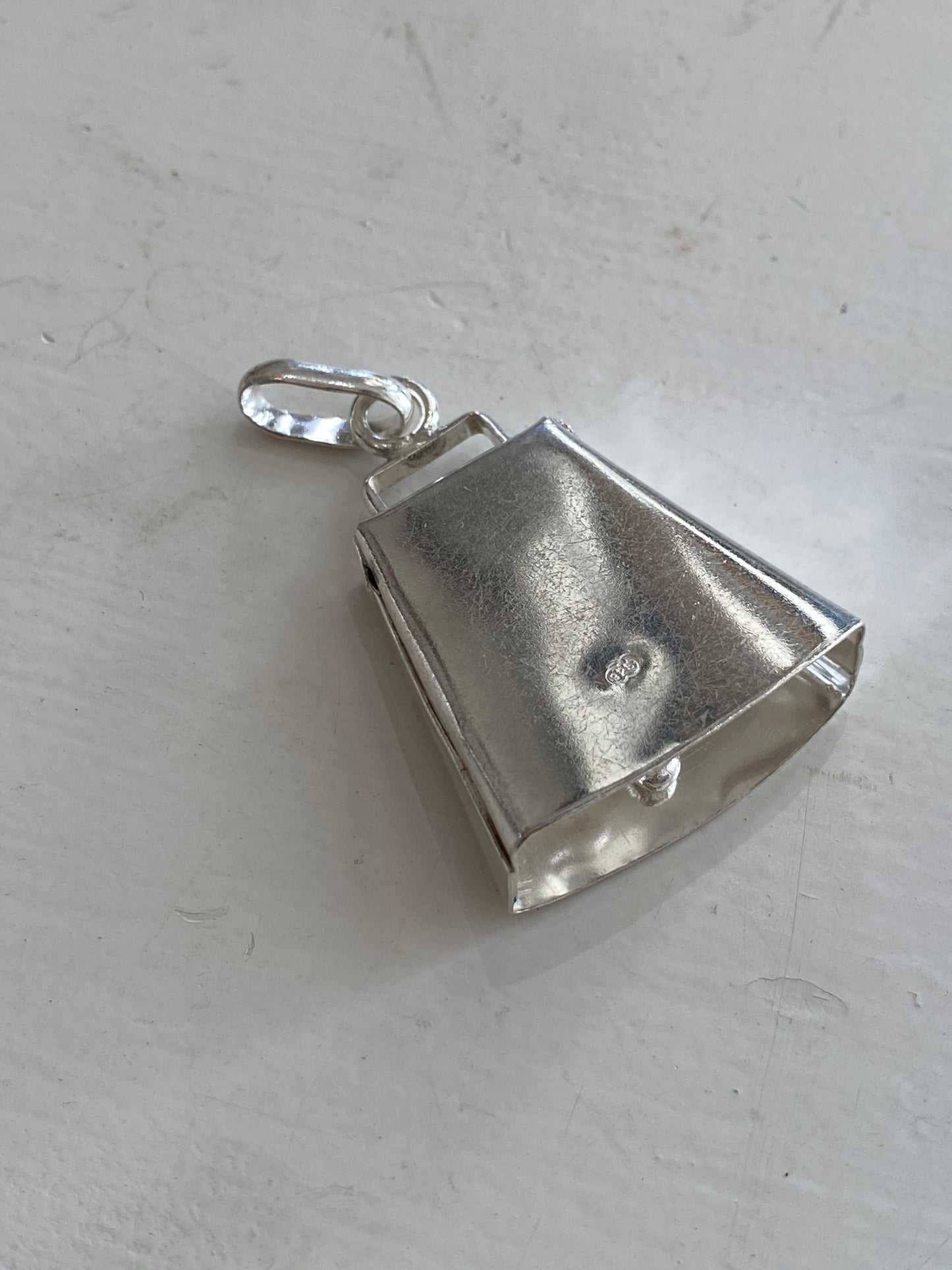COWBELL CHARM STERLING SILVER 2cm