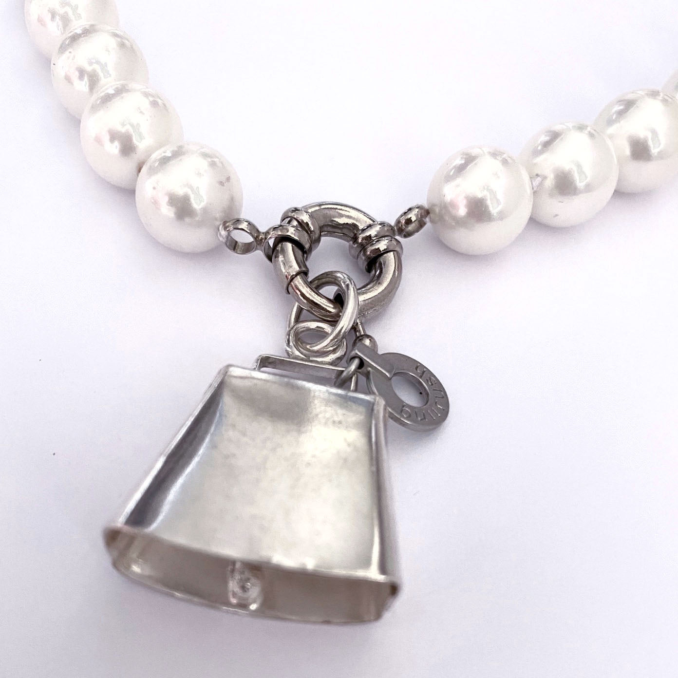 COWBELL STERLING SILVER CHARM- 3CM