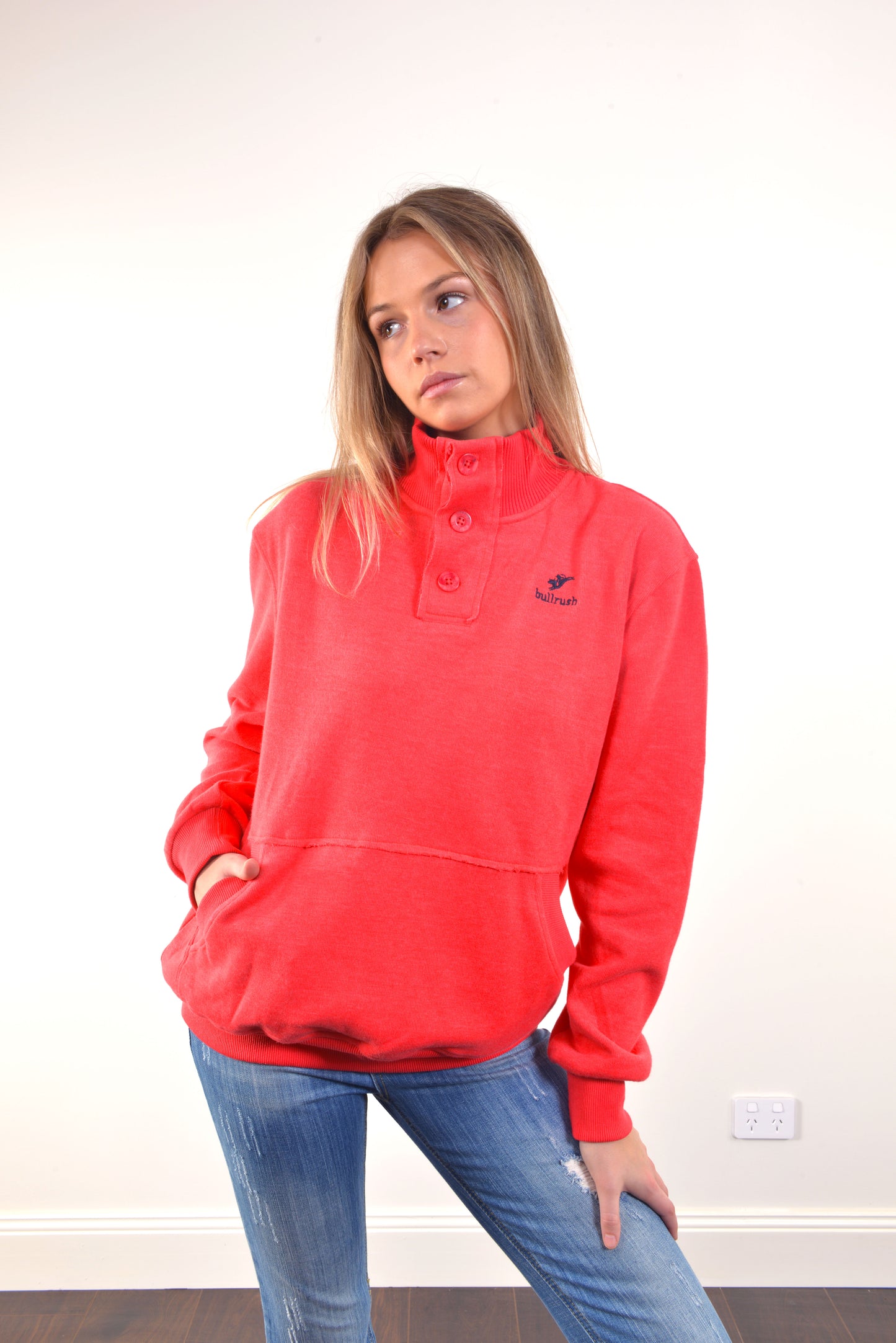 3 BUTTON SWEAT 26- Red (UNSEX)