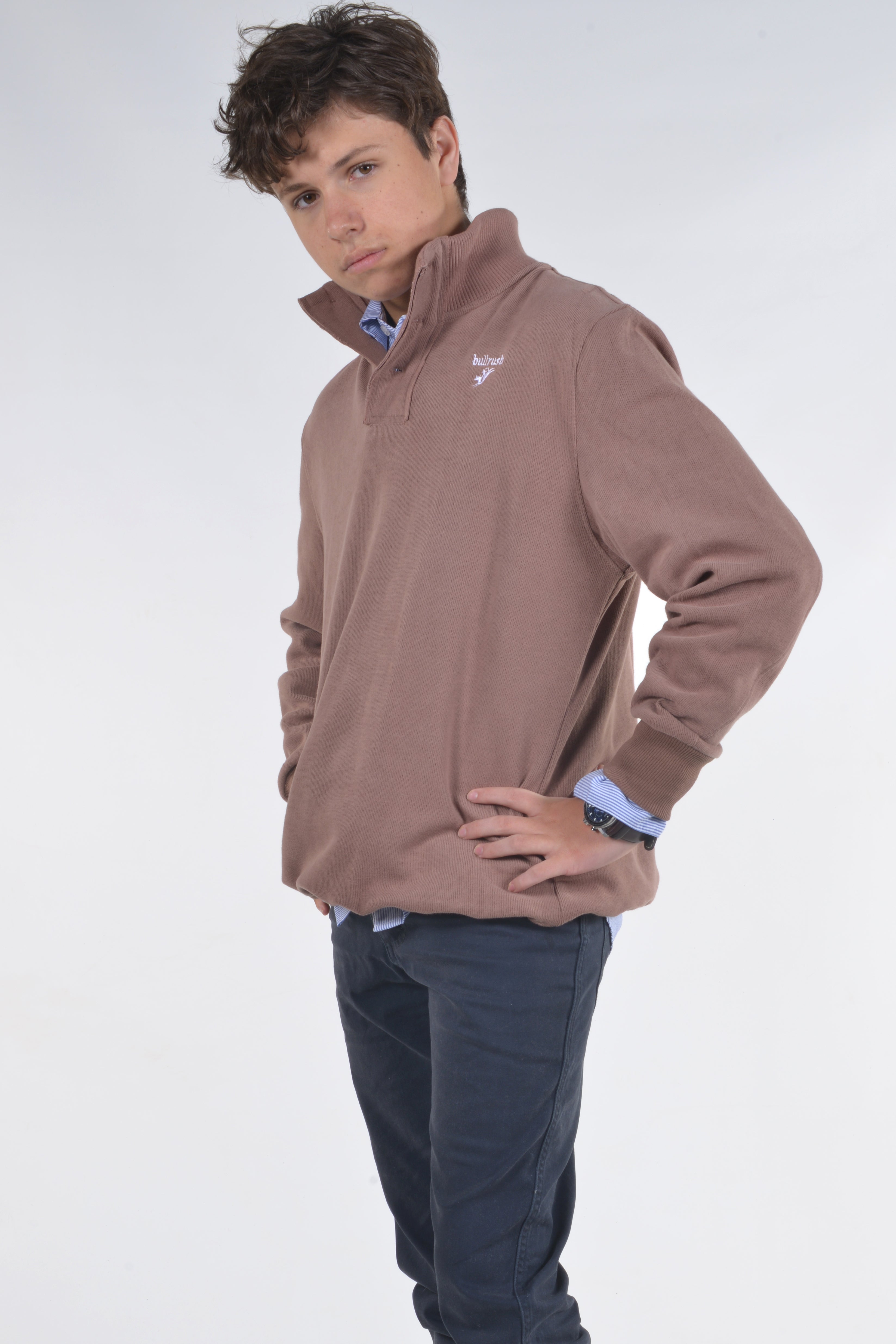 3 BUTTON SWEAT Donkey (unisex) – BullRush Clothing
