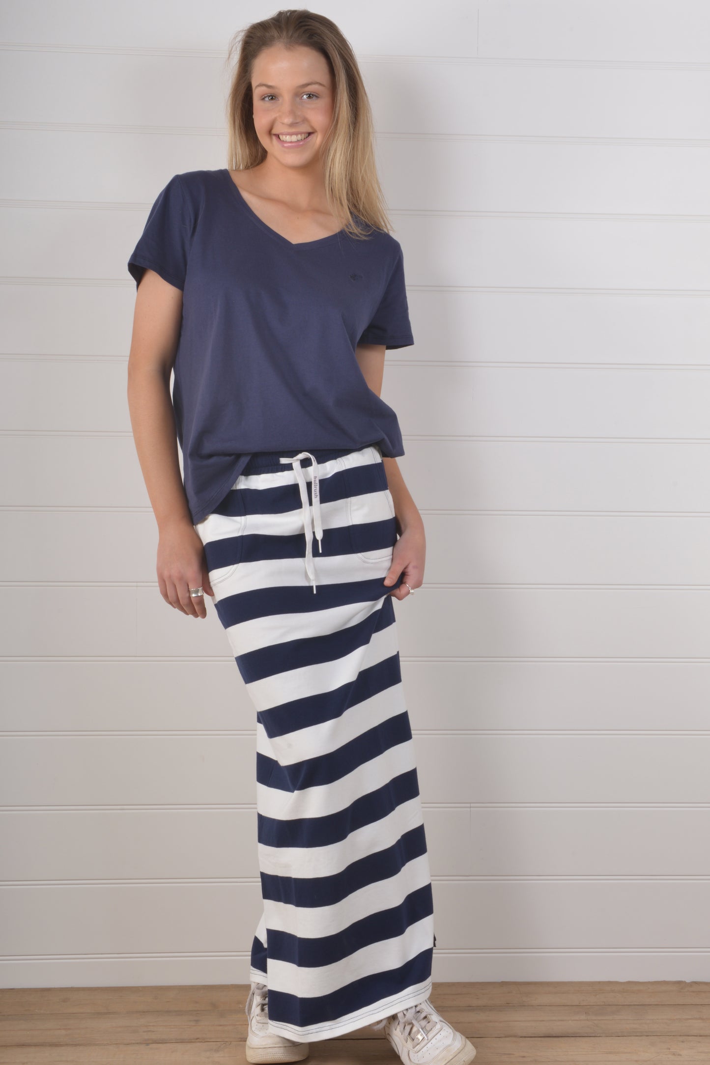 BROOKVALE SKIRT- Navy Stripe