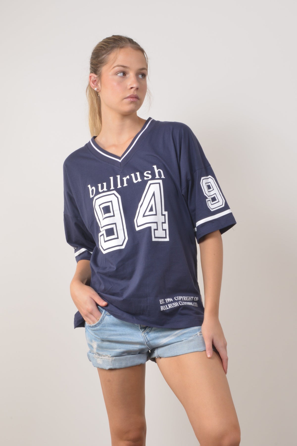 94 BULLRUSH LEAGUE TEE-Navy
