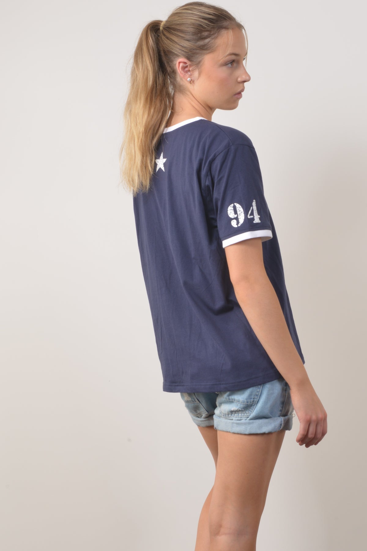 RINGER TEE-Navy