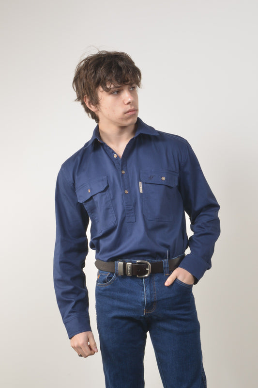 HEAVY WEIGHT PRAIRIE SHIRT (unisex) - Navy