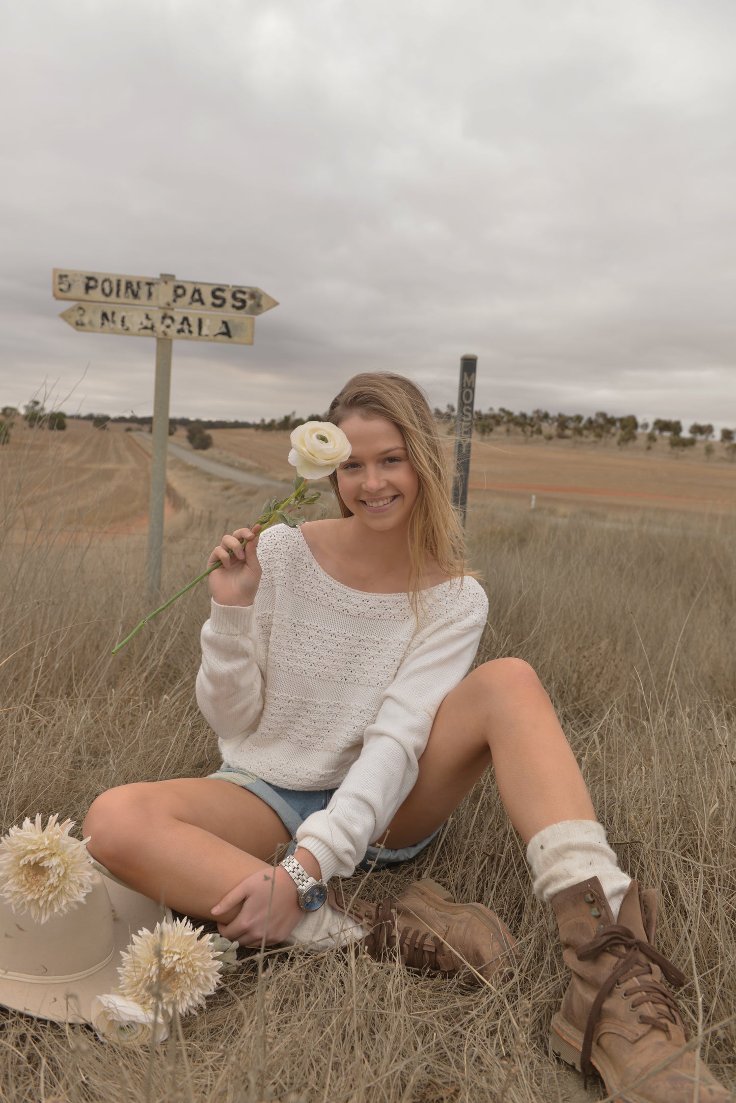 COTTON CABLE KNIT-White