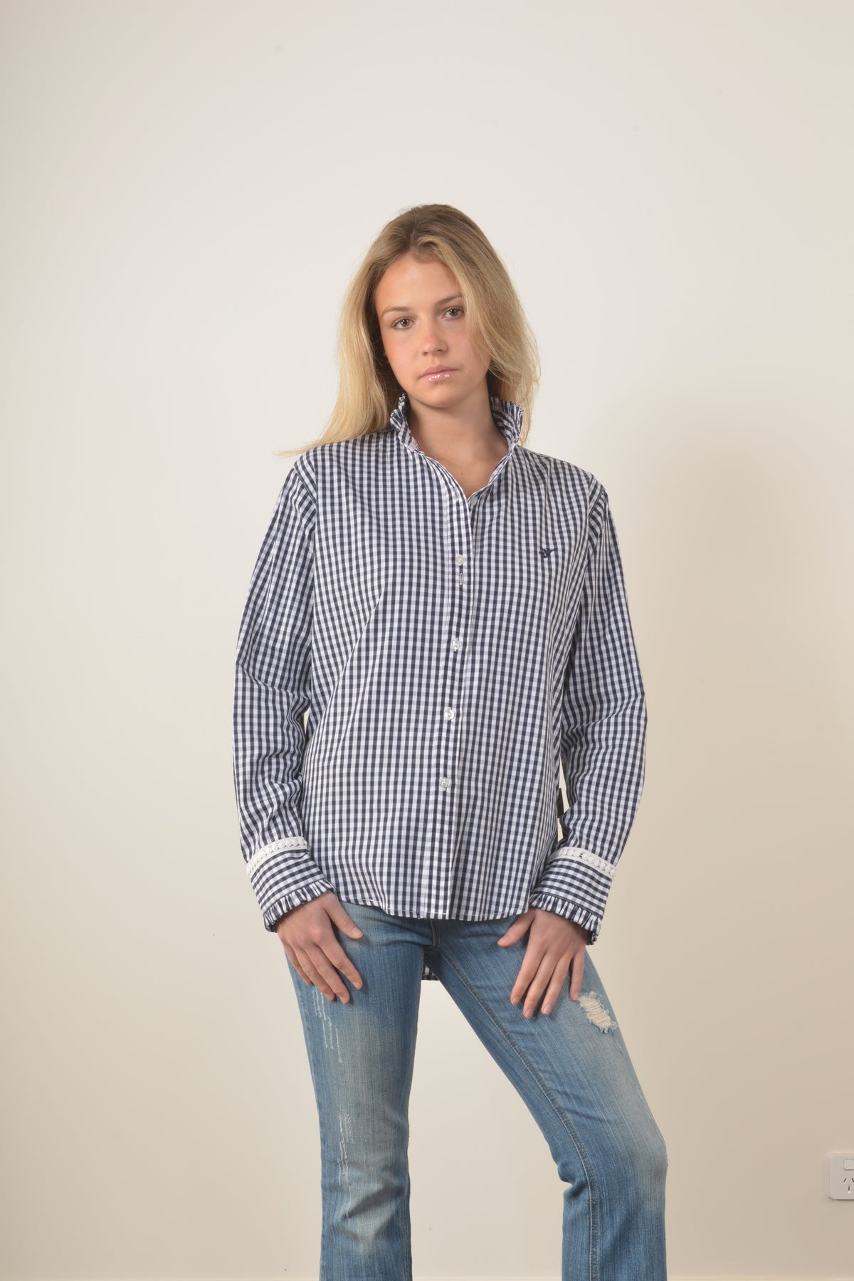 COLLINGROVE GINGHAM SHIRT- Navy