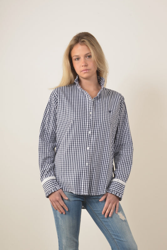COLLINGROVE GINGHAM SHIRT- Navy