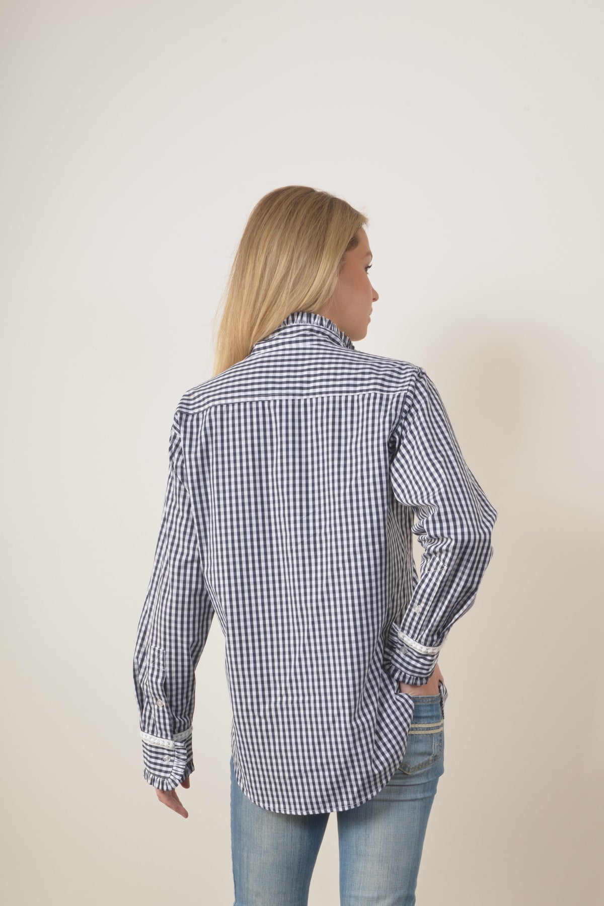 COLLINGROVE GINGHAM SHIRT- Navy