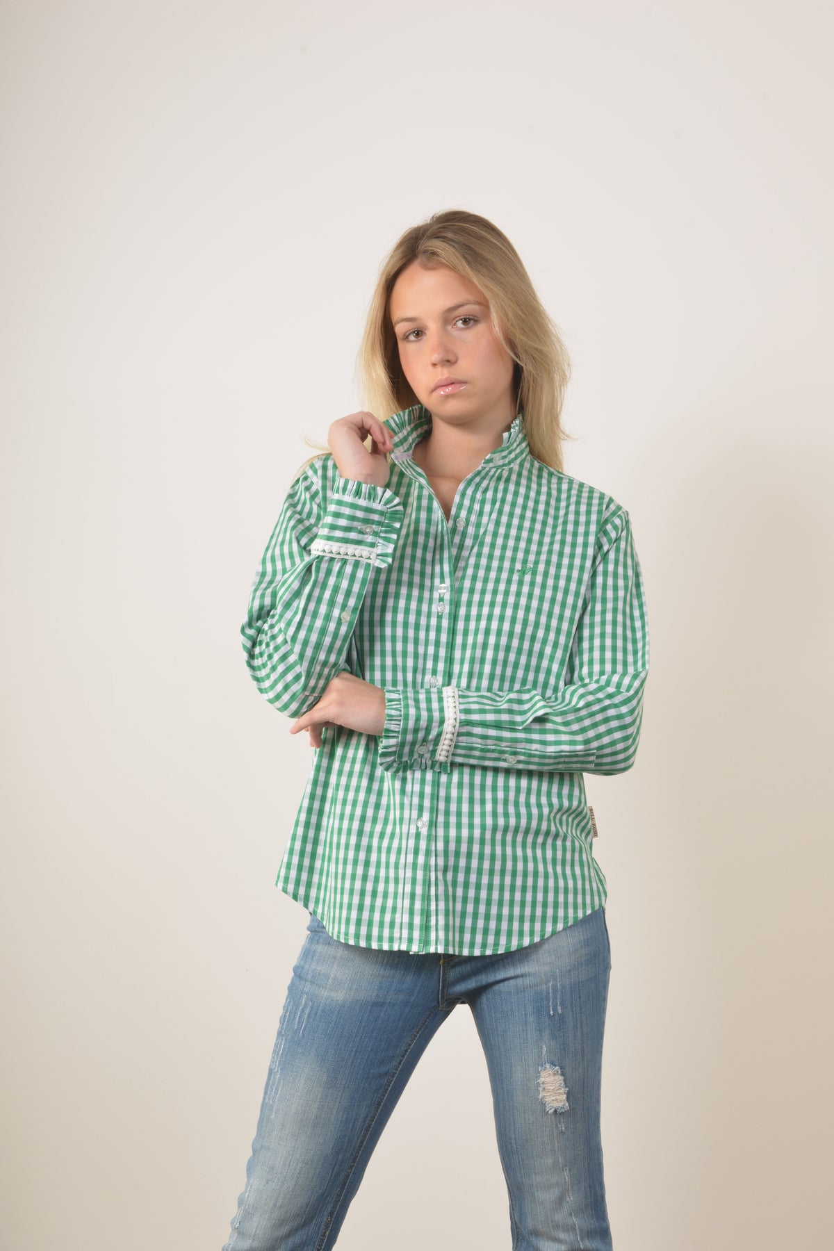 COLLINGROVE GINGHAM SHIRT- Green
