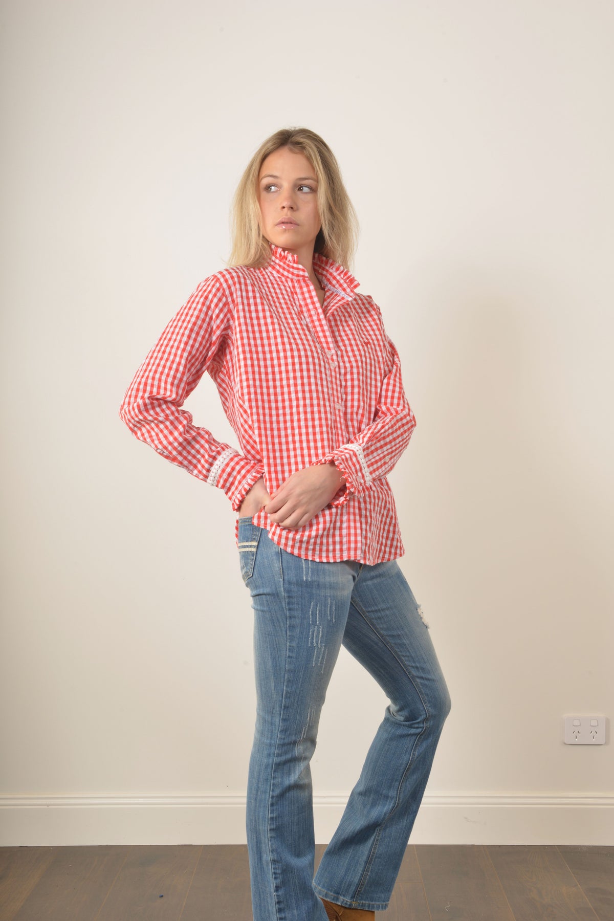 COLLINGROVE GINGHAM SHIRT- Red