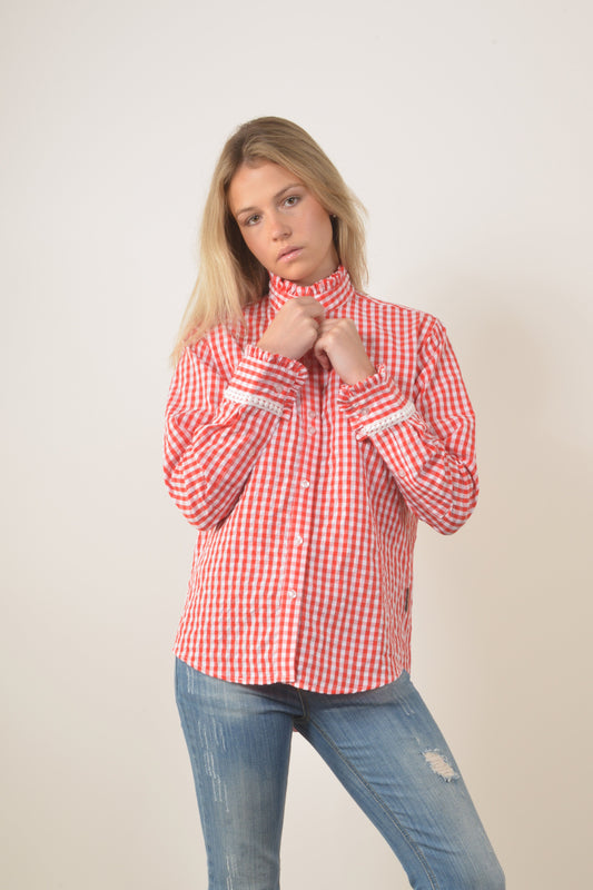 COLLINGROVE GINGHAM SHIRT- Red