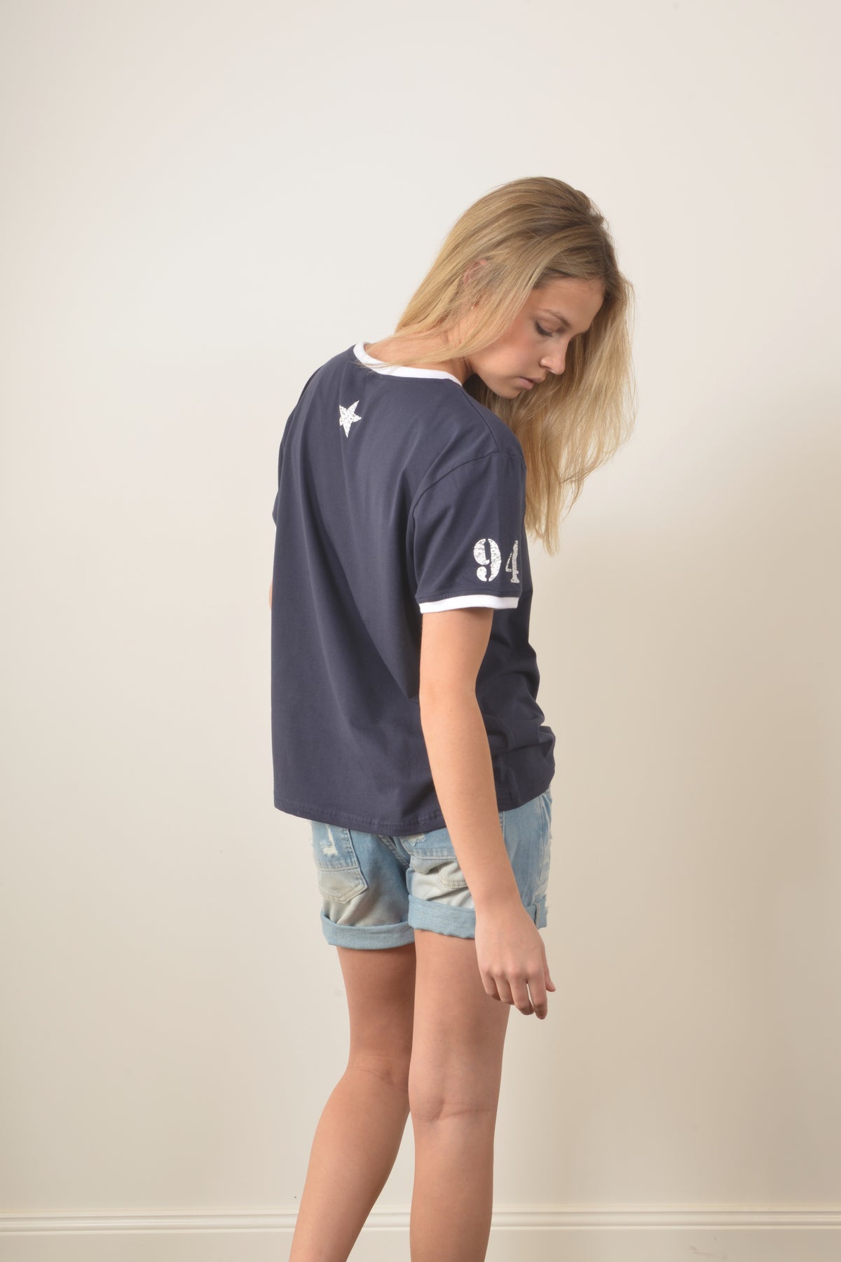 RINGER TEE-Navy