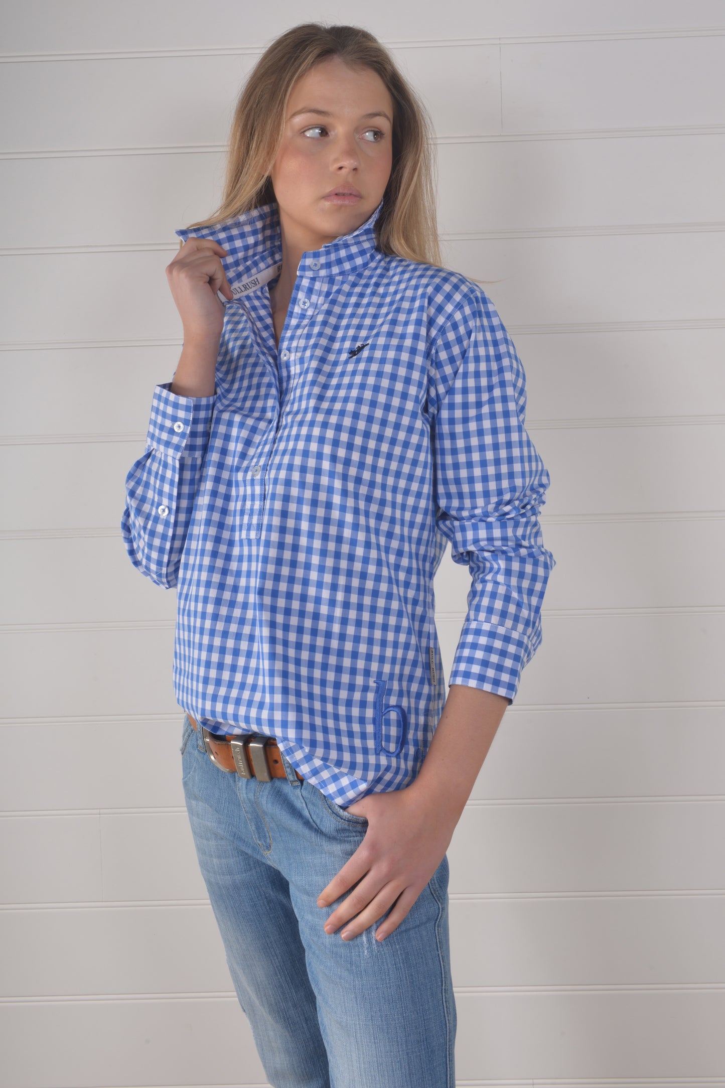 SEASCAPE BLAIR GINGHAM SHIRT- Cobalt