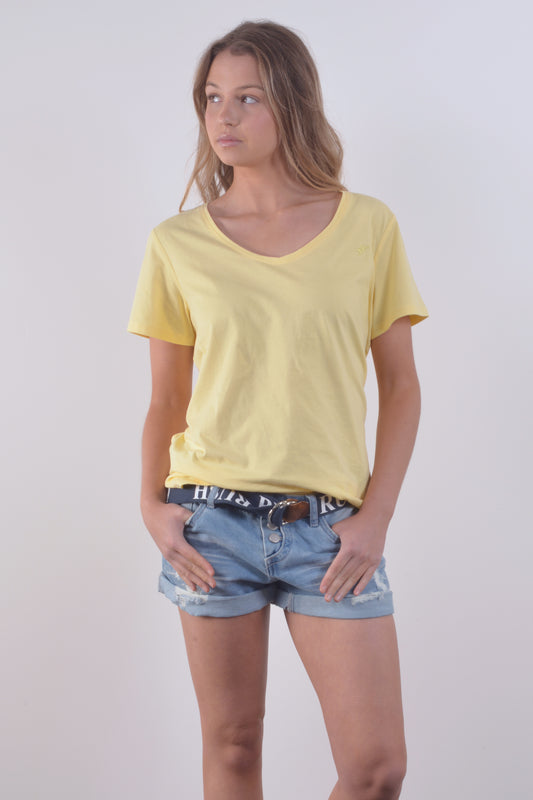 V-NECK TEE-Lemon
