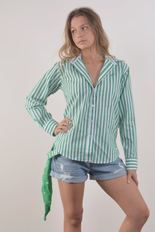 YUNTA 10 mm STRIPE SHIRT-Green