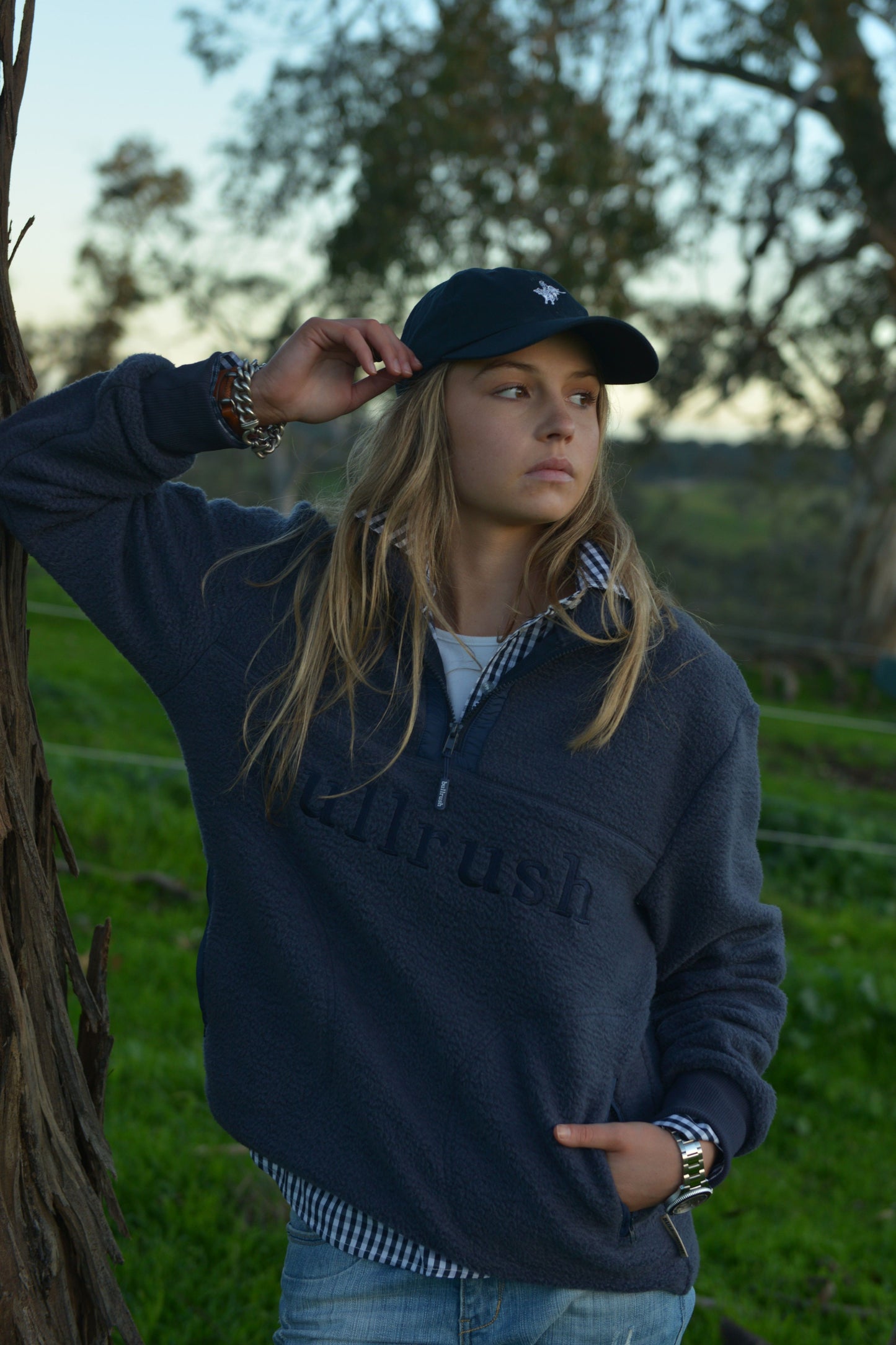 TEDDY ZIP SWEAT- Navy (UNISEX)