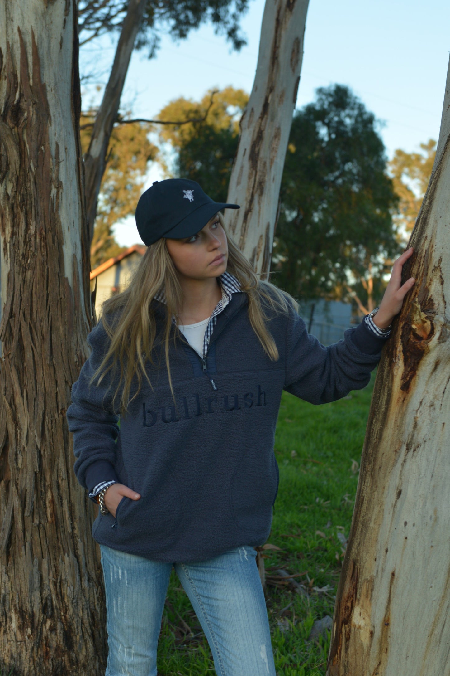 TEDDY ZIP SWEAT- Navy (UNISEX)