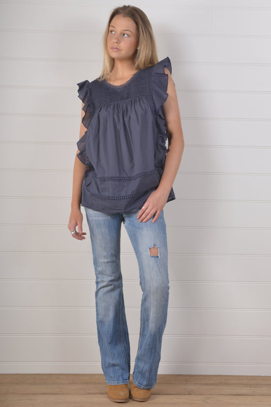 PAPERBARK TOP- Navy