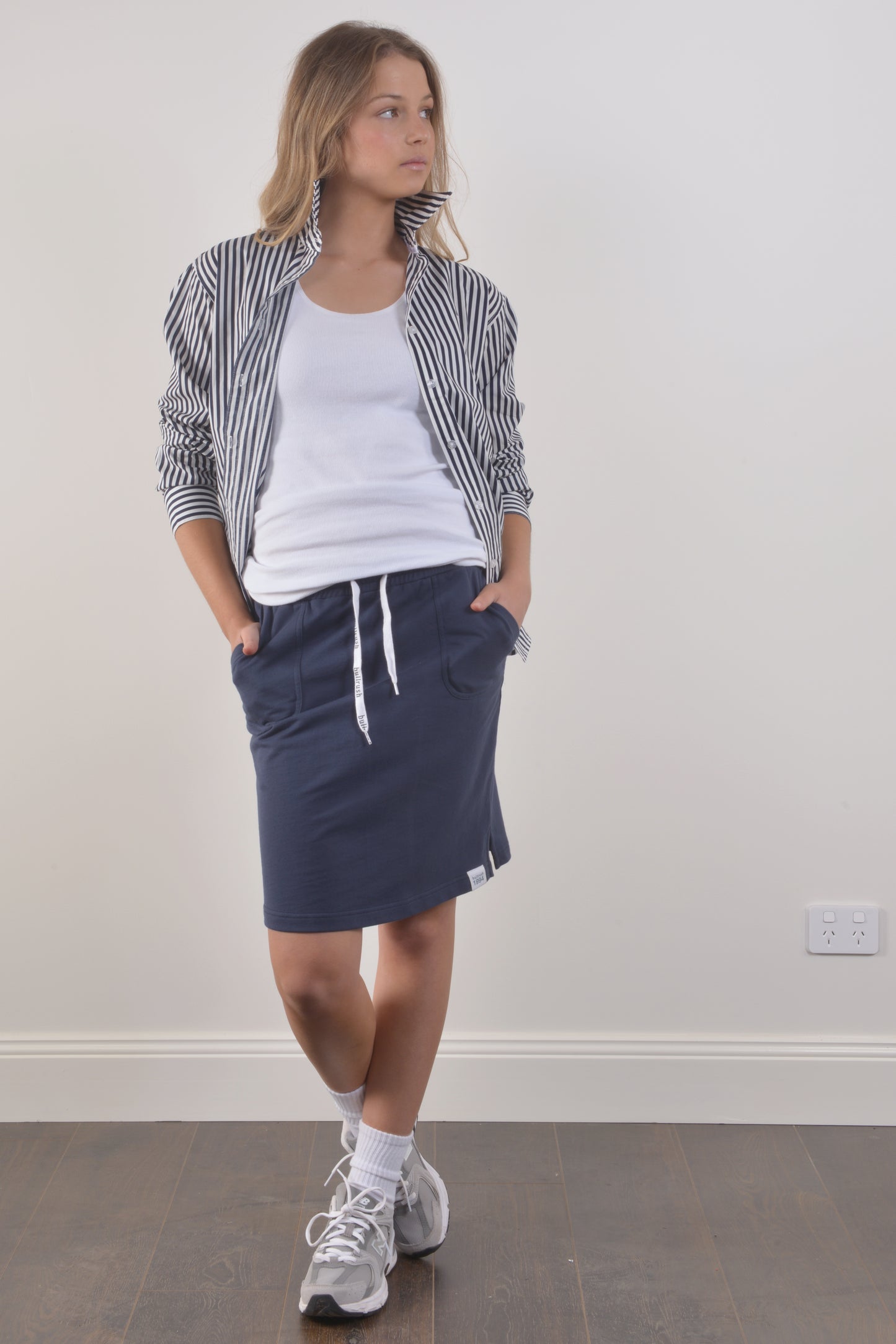 PENOLA 5mm PINSTRIPE SHIRT-Navy
