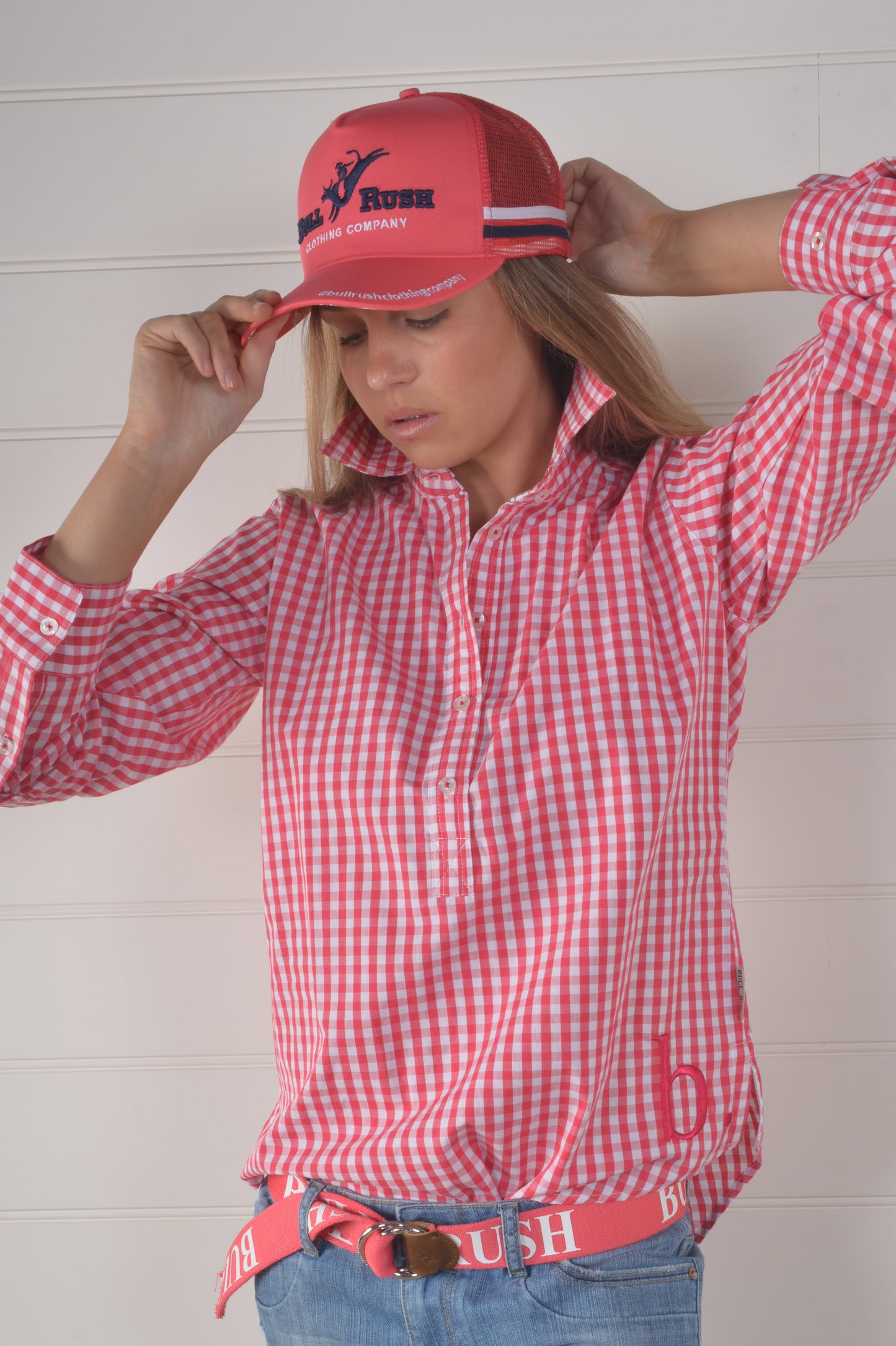 SEASCAPE BLAIR GINGHAM SHIRT-Pink